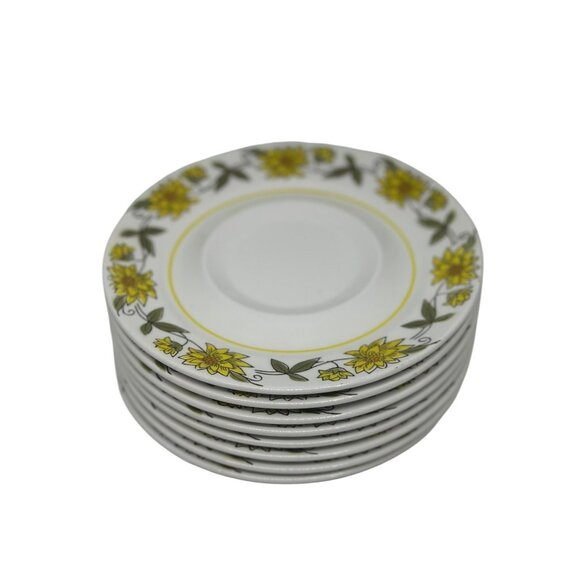 VTG 90s Mikasa Mediterrania Saucer Set Lot of 8, 6.5" Floral Plates Kitchenware - Picture 1 of 6